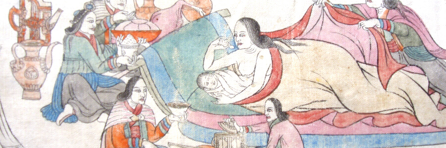 painting representing the art of tibetan gynecology